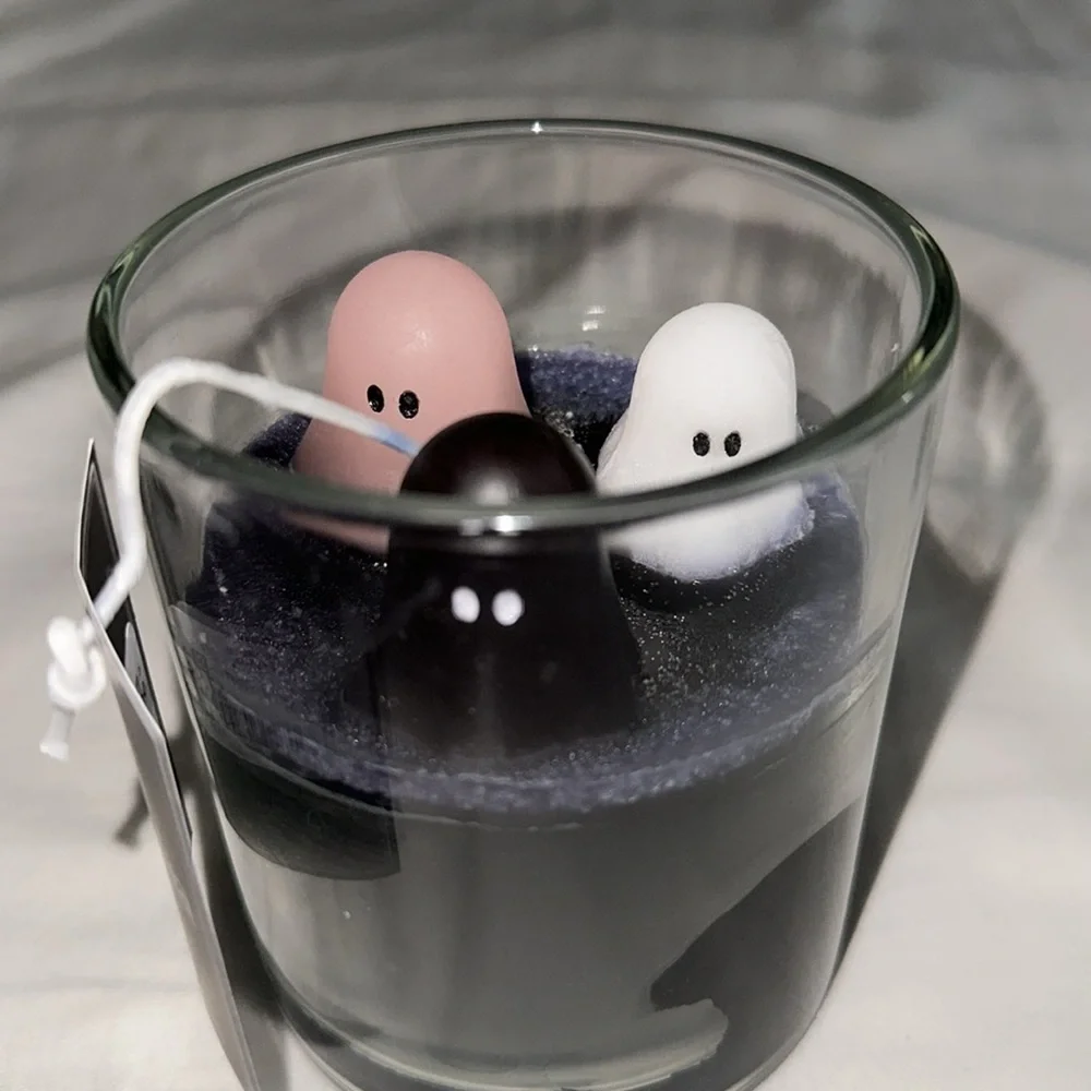 Ghost Trio Candle Martha Stewart Halloween Pink Purple White Ghosts Three 3